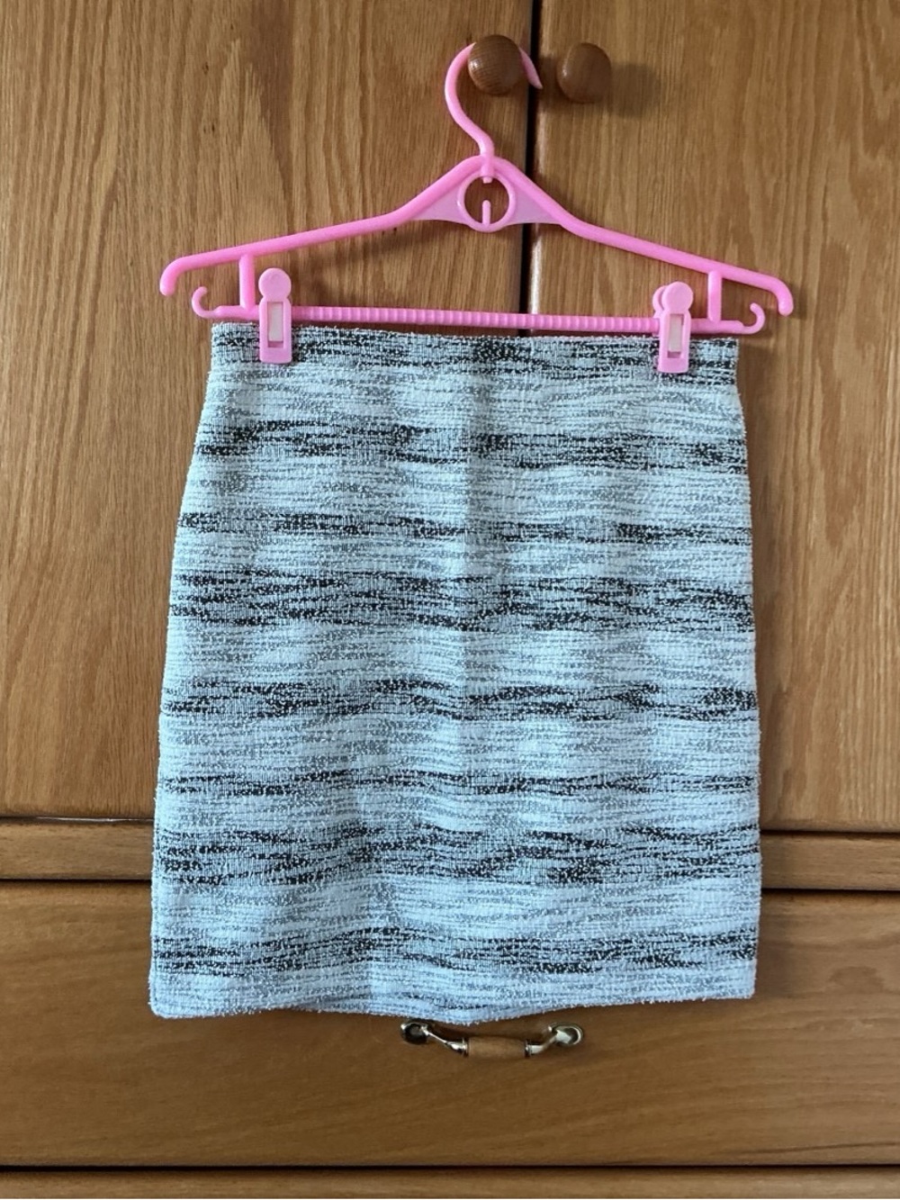 Dynamite Black and White Textured Pencil Skirt